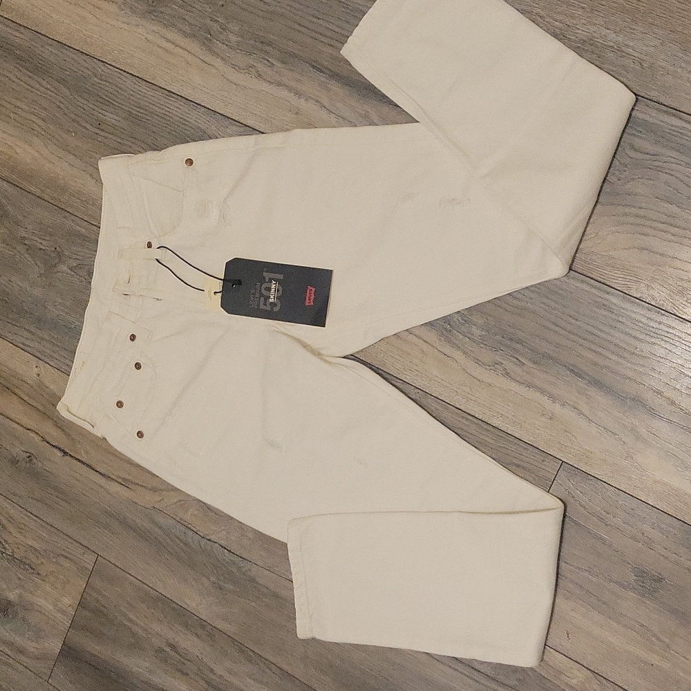 Levi's 501 white skinny jeans size 24